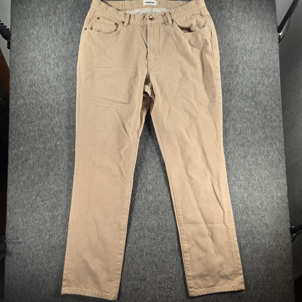 Taylor Stitch Democratic Pants Mens 33 Khaki Tan Organic Cotton Canvas Gorpcore